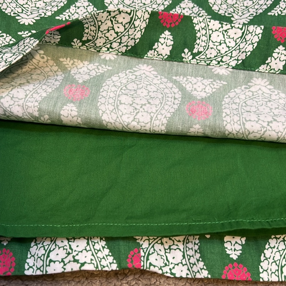Boden Green Pink White Paisley Cotton Skirt Size 6R - Picture 4 of 8